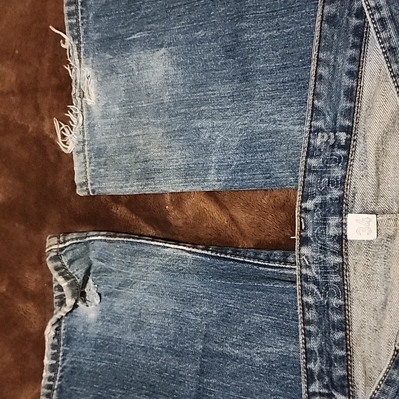 Vintage Silvertab Distressed Mens Blue Jeans - Picture 8 of 11